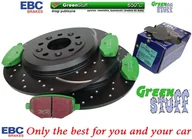 Tarcze hamulcowe - Tylne klocki GreenStuff + NAWIERCANE NACINANE tarcze hamulcowe 330mm EBC seria GD Ford Edge 2011-2014 - miniaturka - grafika 1
