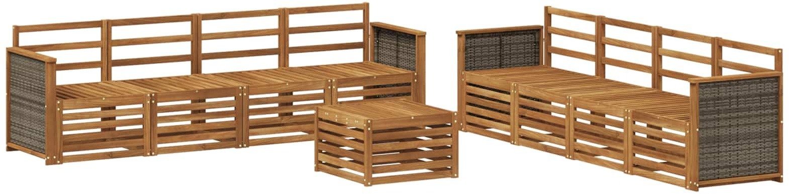 vidaXL Zestawy sof 9 pcs Lite Drewno Akacji