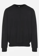 Bluzy męskie - Czarna Bluza z Bawełną i Ściągaczami Asallo - miniaturka - grafika 1