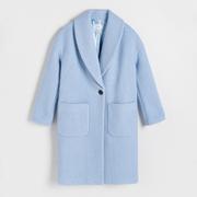 Płaszcze damskie - Reserved - Płaszcz z wełną - Niebieski - miniaturka - grafika 1
