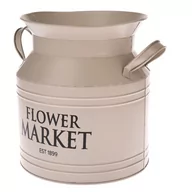 Donice - Beżowa metalowa doniczka Dakls Flower Market, ø 20 cm - miniaturka - grafika 1
