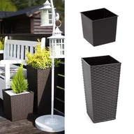 Donice - Blumfeldt Pigmejka z wkładem Finezja Ratan, grafitowa, 25x25x46 cm - miniaturka - grafika 1