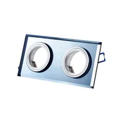 Oprawy, klosze i abażury - Eko-Light Oczko sufitowe szklane KWADRATOWE 2xGU10 Kolor CZARNY EKOS926 - miniaturka - grafika 1