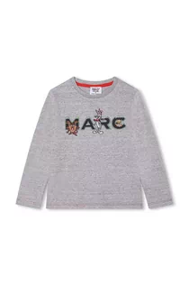 Bluzki dla dziewczynek - Marc Jacobs longsleeve bawełniany dziecięcy x Looney Tunes kolor szary z nadrukiem - grafika 1