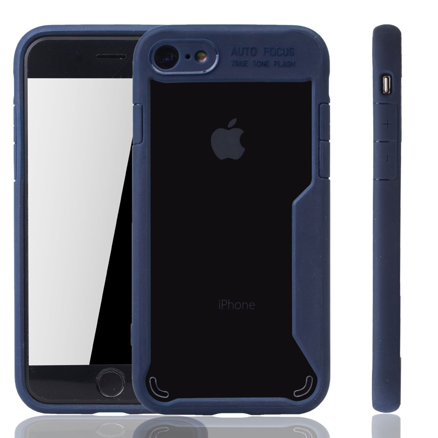 Etui na telefon komórkowy Apple iPhone SE 2022 wykonane z cienkiego akrylu z miękką silikonową krawędzią, kolor: niebieski