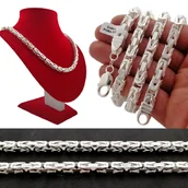 Łańcuszki - Srebrny Męski Gruby Łańcuszek Królewski Srebro Pr 925 Dla Faceta 65Cm / 7Mm - miniaturka - grafika 1