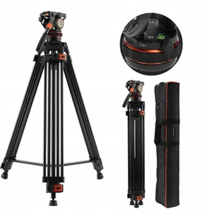 Profesjonalny Statyw Filmowy do Filmowania VIDEO Głowica Olejowa K&F 192cm / KF09.147 - Statywy fotograficzne - miniaturka - grafika 1