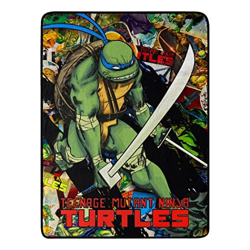 Northwest Teenage Mutant Ninja Turtles Micro Raschel narzuta koc, 117 cm x 152 cm, Leader Leo