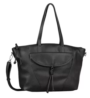 Torebki damskie - TOM TAILOR Malia damska torba na ramię Shopper z zamkiem błyskawicznym, duża, czarna, czarny, L, Essential - grafika 1
