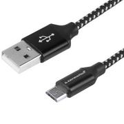 Uchwyty samochodowe do telefonów - Inny Kabel do ładowania i synchronizacji 300 cm w oplocie z mikrofibry USB micro USB WE12-9734 - miniaturka - grafika 1