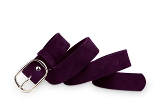 Pasek damski klasyczny bordowy welur 3 cm - Paski - miniaturka - grafika 1