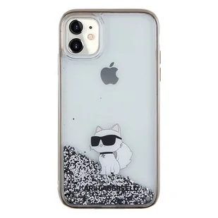 Etui Karl Lagerfeld KLHCN61LKCNSK Apple iPhone XR / 11 hardcase Liquid Glitter Choupette transparent - Etui i futerały do telefonów - miniaturka - grafika 4