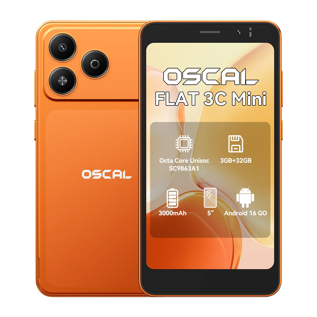 OSCAL FLAT 3C 3GB/32GB Pomarańczowy