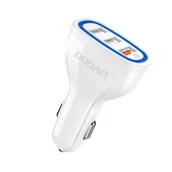 Ładowarki samochodowe - Dudao Ładowarka samochodowa szybkie ładowanie Quick Charge 3.0 QC3.0 2.4A 18W 3x USB biały - miniaturka - grafika 1