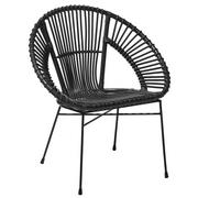 Krzesła - Beliani Krzesło rattanowe czarne SARITA - miniaturka - grafika 1