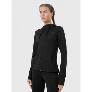 Bluza Damska 4F Treningowa Rozpinana Z Kapturem Czarna Z22BLDF350-20S - Bluzy sportowe damskie - miniaturka - grafika 1