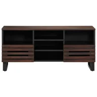 Szafki RTV - vidaXL Szafka pod TV brązowa 100x34x46 cm lite drewno mango - miniaturka - grafika 1