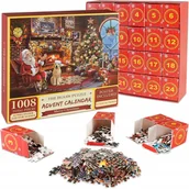 Ozdoby bożonarodzeniowe - Kalendarz Adwentowy Puzzle Świąteczne Boże Narodzenie 1008 Elementów 24 dni - miniaturka - grafika 1