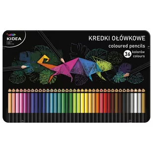 Kidea - Kredki trójkątne w metalowym pudełku 36 kolorów - Kredki, ołówki, pastele i pisaki - miniaturka - grafika 1