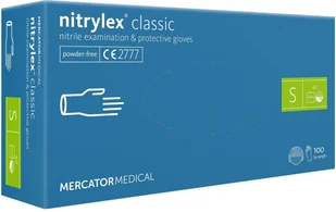 Nitrylex Mercator Rękawiczki jednorazowe nitrylowe Mercator Classic niebieskie 100 szt. S 100 szt. Niebieski |   NN-MMM-RNMS-001 - Rękawiczki jednorazowe - miniaturka - grafika 1