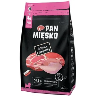 Karma dla psa PAN MIĘSKO Cielęcina z przepiórką XS 3 kg - Sucha karma dla psów - miniaturka - grafika 1