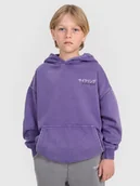 Bluzy dla chłopców - 4F Bluza dresowa nierozpinana z kapturem chłopięca - fioletowa 122 (6-7 lat) - miniaturka - grafika 1