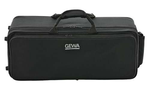 GEWA Walizka na 2 trąbki (Perinet lub zawór obrotowy), tkanina nylonowa, rdzeń z włókna szklanego, w zestawie pasek do plecaka, indywidualnie regulowane wyposażenie wnętrza, torba na akcesoria i