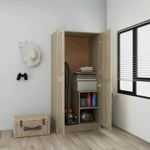 vidaXL Szafa, kolor dąb sonoma, 82,5x51,5x180 cm, płyta wiórowa - Szafy - miniaturka - grafika 1