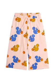Spodnie i spodenki dla dziewczynek - Mini Rodini spodnie bawełniane dziecięce kolor różowy wzorzyste - grafika 1