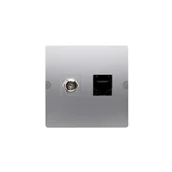 Gniazdka elektryczne - Kontakt Simon Gniazdo RTV/LAN BASIC inox - miniaturka - grafika 1