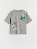 Koszulki dla chłopców - Reserved - T-shirt oversize Brawl Stars - jasnoszary - miniaturka - grafika 1