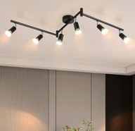 Lampy sufitowe - ZMH LED Reflektor Sufitowy 6 Płomienny Salon - Czarna Lampa Sufitowa Nowoczesna Lampa Sufitowa GU10 Sufitowy Spot Obrotowy 350° Lampa Kuchenna Reflektor Sufitowy Sufitowy Sypialnia Bez Żarówki - miniaturka - grafika 1