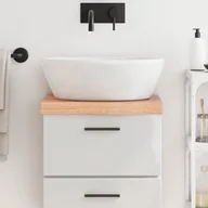 Szafki łazienkowe - Blat do łazienki, jasnobrązowy, 40x40x6 cm, lite drewno Lumarko! - miniaturka - grafika 1