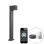 Lampy ogrodowe - QAZQA Inteligentna stojąca lampa zewnętrzna antracytowa 65 cm IP44 z Wifi GU10 - Baleno - miniaturka - grafika 1