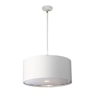 Elstead Lighting Abażurowa LAMPA wisząca BALANCE/P WPN okrągła OPRAWA zwis polerowany nikiel biały - Lampy sufitowe - miniaturka - grafika 1