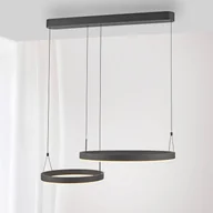 Lampy sufitowe - Lampa wisząca LED Paul Neuhaus Esko, czarna, długość 90 cm - miniaturka - grafika 1
