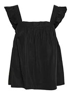 Koszulki i topy damskie - VERO MODA Women's VMHARPER SL Frill Short Top, czarny, XS, czarny, XS - miniaturka - grafika 1