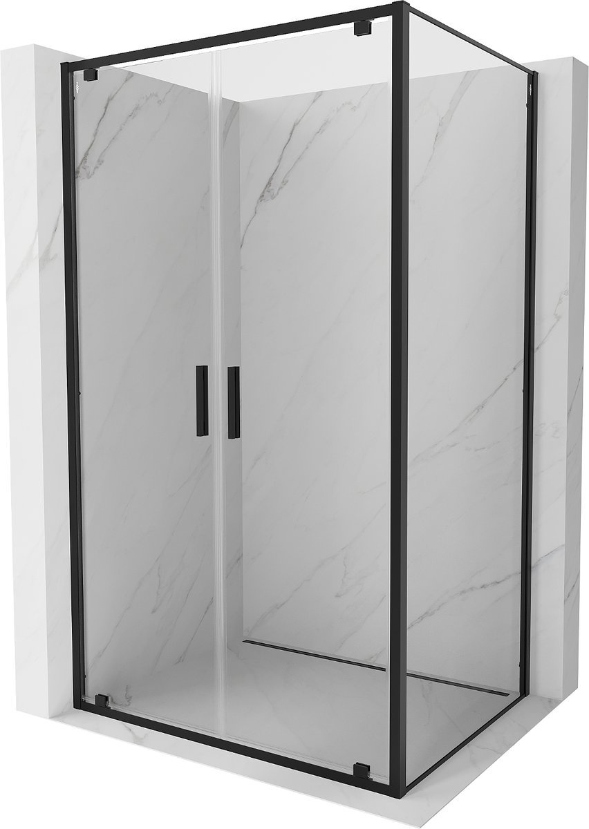 Mexen Exo kabina prysznicowa uchylna 80 x 120 cm, transparent, czarna - 8182-080-120-70-00