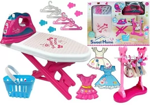 LEANToys Różowe Żelazko Zestaw do Prasowania Deska Wieszaki 4847 - Zabawki AGD - miniaturka - grafika 1