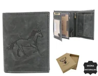 Portfele - Portfel męski skórzany N4-CHM-HORSE Czarny - miniaturka - grafika 1