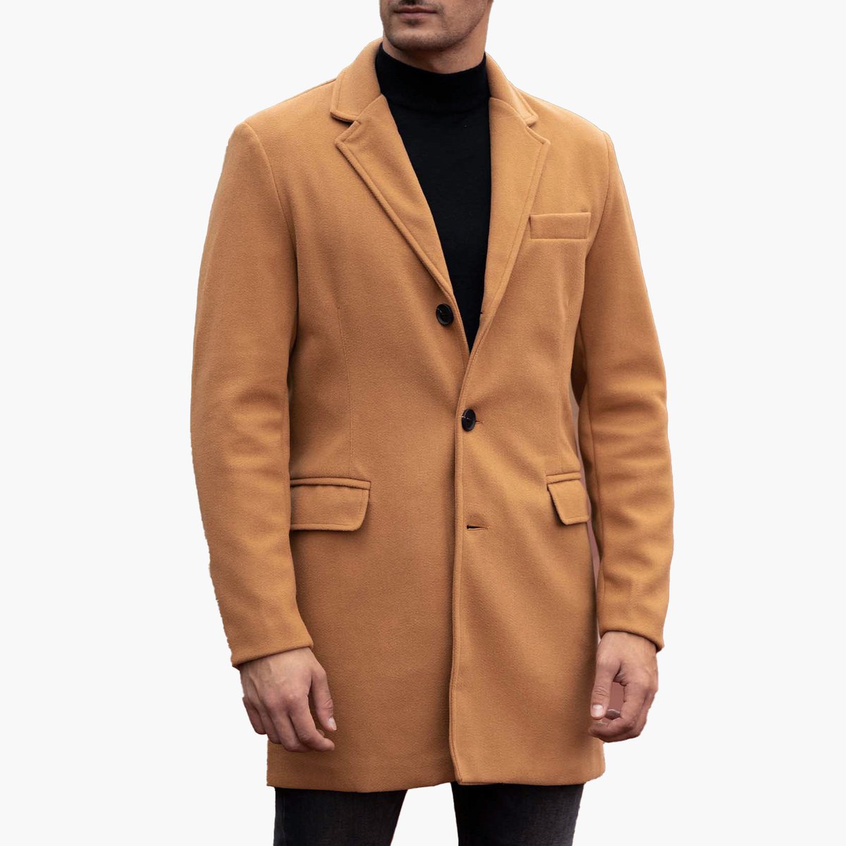 Płaszcz Męski Długi Camel Elegancki L Szarobrązowy