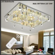 Lampy sufitowe - Lampa sufitowa LED crystal 2906 95*75 cm przełączana pilotem barwa światła A+ - miniaturka - grafika 1