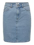 Spódnice - ONLY Damska spódnica ONLVEGA Life HW MOM DNM Skirt Rock, Light Blue Denim, XS, jasnoniebieski (light blue denim), XS - miniaturka - grafika 1