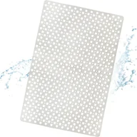 Maty antypoślizgowe - Mata antypoślizgowa do łazienki, mata prysznicowa TPE z przyssawkami i otworami odpływowymi, biała 43x75 cm - miniaturka - grafika 1