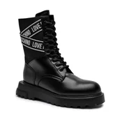 Botki damskie - Love Moschino Botki | z dodatkiem skóry - miniaturka - grafika 1