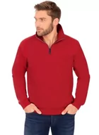 Bluzy męskie - Trigema Męska bluza z zamkiem błyskawicznym, czerwony (kirsch 036), XL - miniaturka - grafika 1