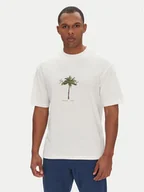 Koszulki męskie - HUGO T-Shirt Duwom 50538972 Écru Relaxed Fit - miniaturka - grafika 1