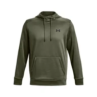 Bluzy męskie - Męska Bluza UNDER ARMOUR UA ARMOUR FLEECE HOODIE 1373353-390 – Oliwkowy - miniaturka - grafika 1