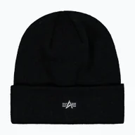Czapki damskie - Czapka zimowa Alpha Industries Metal Logo Beanie black WYSYŁKA W 24H 30 DNI NA ZWROT - miniaturka - grafika 1