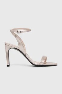 Calvin Klein sandały skórzane HEEL SANDAL 90 PEARL kolor złoty HW0HW02026 - Sandały damskie - miniaturka - grafika 1